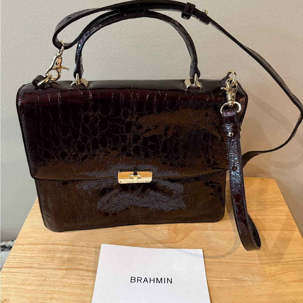 Brahmin Simone Croc-Embossed Handbag